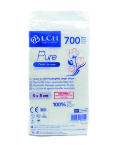 Carrés de coton 5x5 cm non stériles – Sachet de 700 pièces – PURE LCH