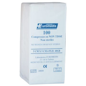 Compresses Non tissés Non Stériles EUROMEDIS (100)