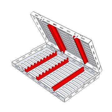 Cassette Mixte Rouge 28x18cm Nichrominox