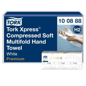 Tork Xpress® Essuie-mains interfoliés doux compressés blancs - TORK PREMIUM DOUX