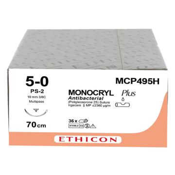Fils de suture MONOCRYL™ Plus cercle 3/8 ∅ 5/0 19 mm - La boîte de 36 fils - ETHICON - ETHICON - 2797-BSI GROUP PAYS-BAS BV
