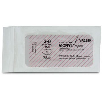 Fils de suture Vicryl Rapide cercle 3/8 ∅ 3/0 17 mm - La boîte de 36 fils - ETHICON - SUTURES VICRYL RAPIDE - ETHICON