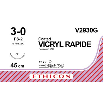 Fils de suture Vicryl Rapide cercle 3/8 ∅ 3/0 19 mm - La boîte de 12 fils - ETHICON - ETHICON LLC - 2797-BSI GROUP PAYS-BAS BV