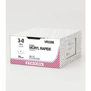 Fils de suture Vicryl Rapide cercle 3/8 ∅ 3/0 19 mm - La boîte de 36 fils - ETHICON - SUTURES VICRYL RAPIDE - ETHICON