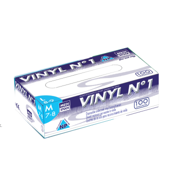 GANTS VINYL. N°1 NON POUDRES MEDISTOCK  - AUTO-AUTO CERTIFICATION - CLASSE I