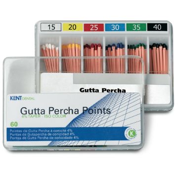 Pointes de Gutta Iso (60) KENT DENTAL - PTES GUTTA ISO TAPER COLOREES KENT - DIADENT GROUP INTERNATIONAL - 0197-TUV RHEINLAND