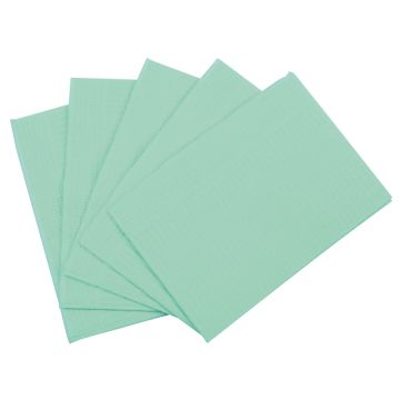 SERVIETTES PLASTIFIEES 45X33CM VERT MEDIBASE - SERVIETTES PLASTIFIEES MEDIBASE - CFPM - 33x45cm