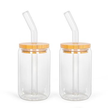 Set 2 verres avec pailles