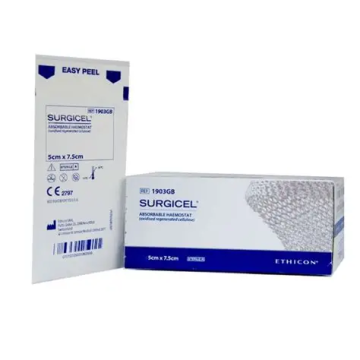 Surgicel taille 7,5 X 5 cm - Lot de 10 - JOHNSON & JOHNSON - 2797-BSI GROUP PAYS-BAS BV - CLASSE III