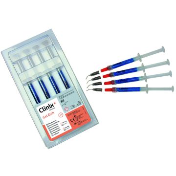 GEL ETCH SERINGUES CLINIX (4X1,2Ml) + 8 EMBOUTS