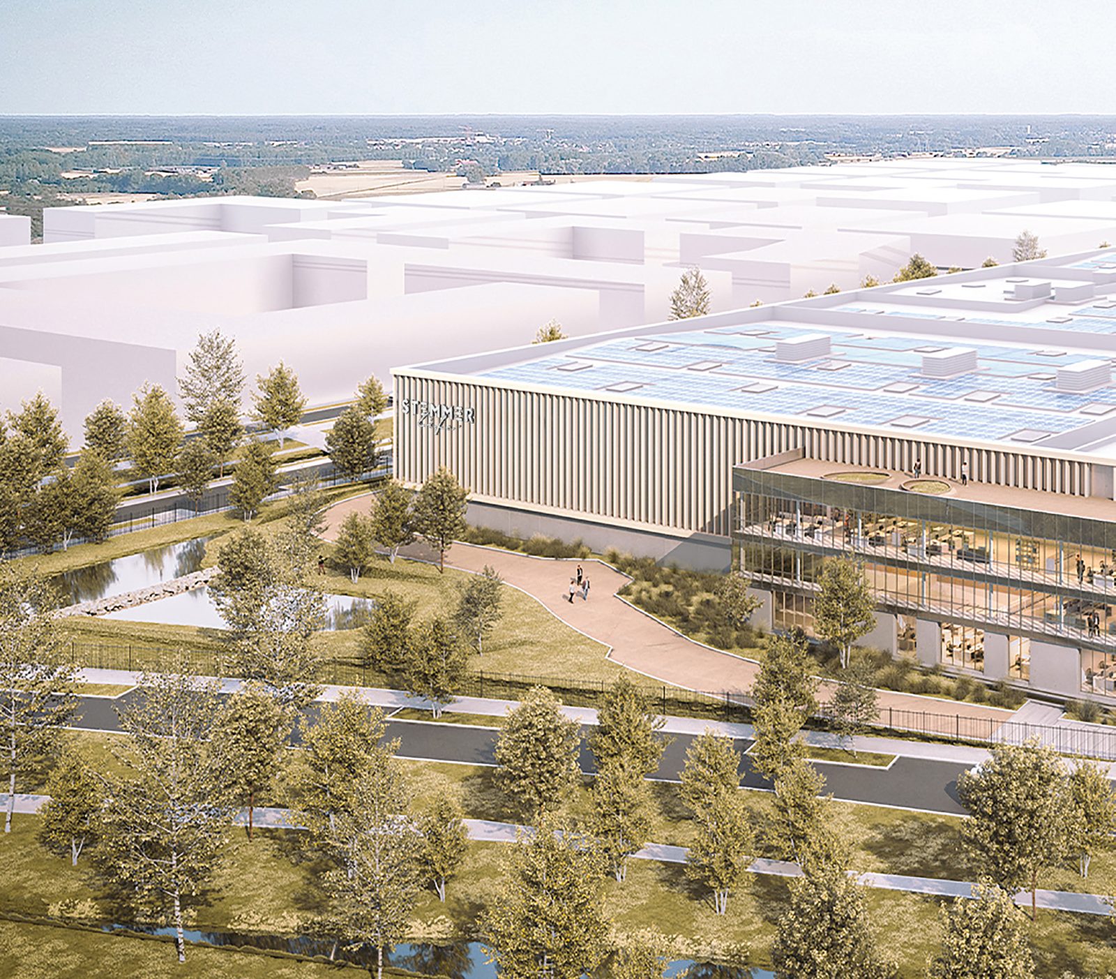 La plateforme logistique Promodentaire vue du ciel